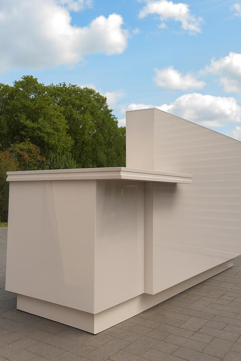 ZheeModern Gloss White Reception Desk