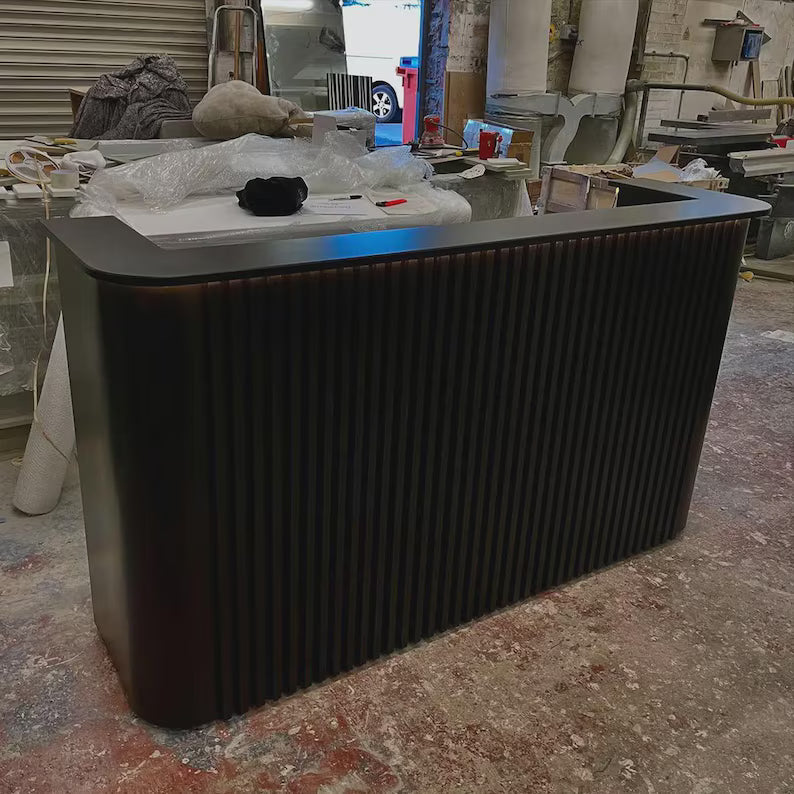 Zhee Modern Black Reception Desk