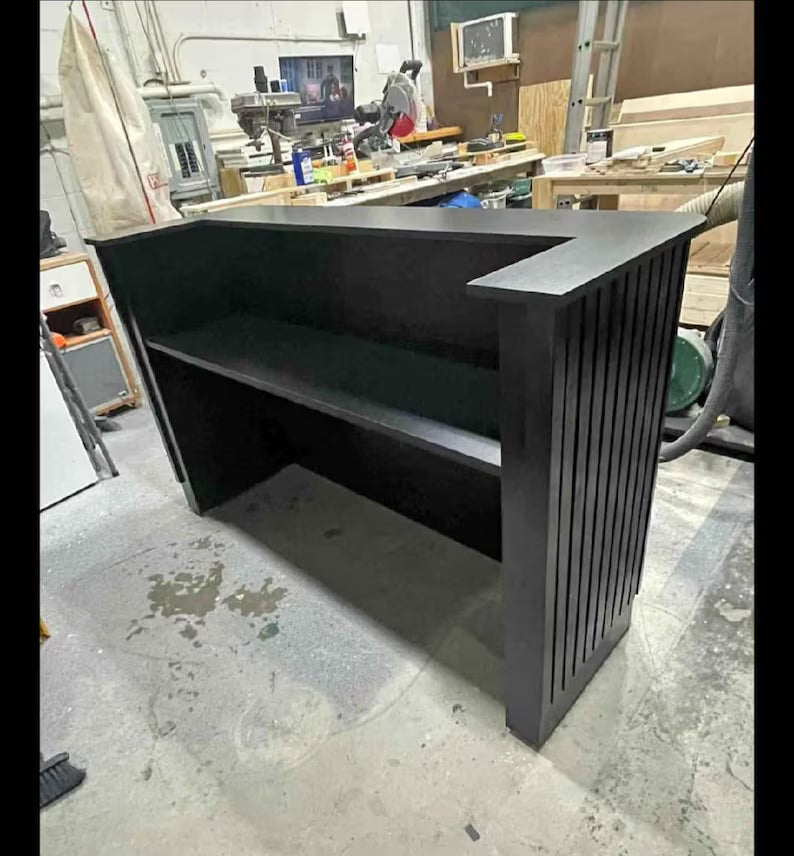 Zhee Modern Black Reception Desk