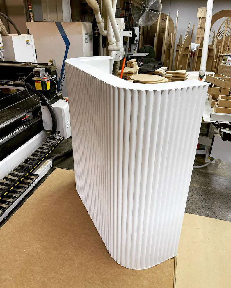 Zheeslates Curved Reception Desk