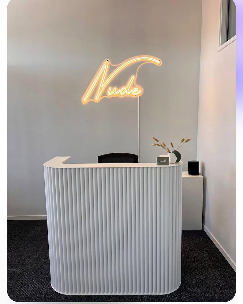 Zheeslates Curved Reception Desk
