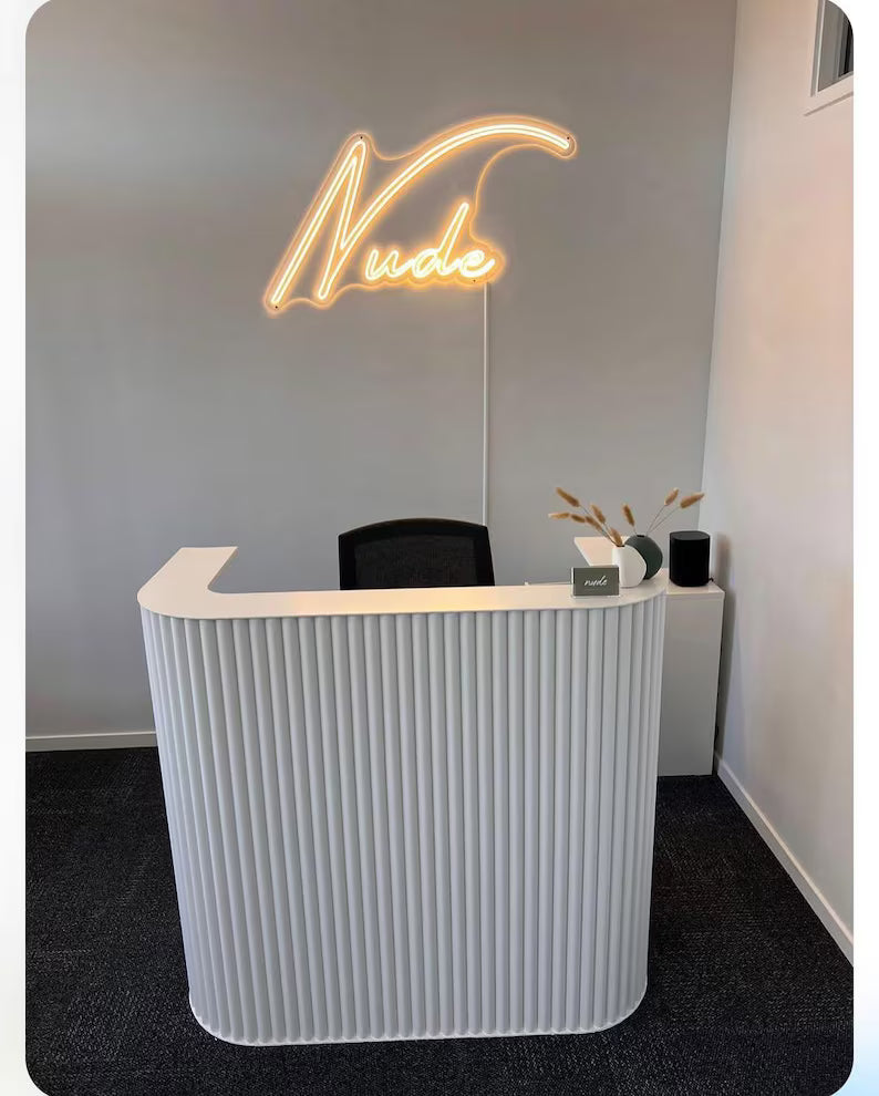 Zheeslates Curved Reception Desk