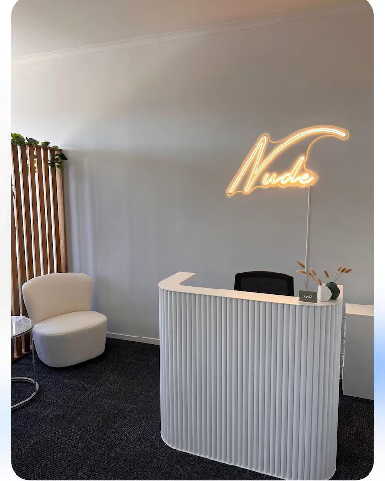 Zheeslates Curved Reception Desk