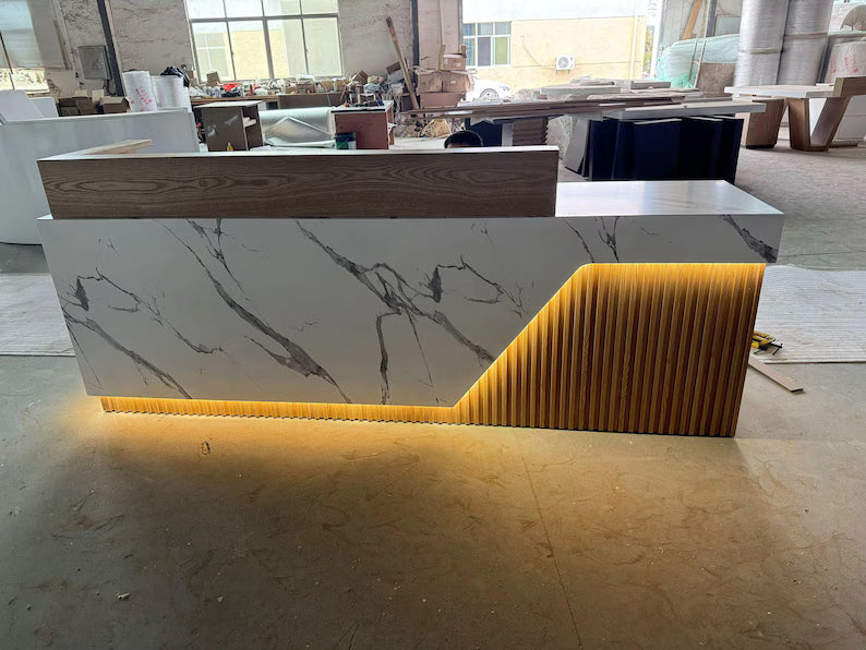 ZheeMarble Aura Reception Desk