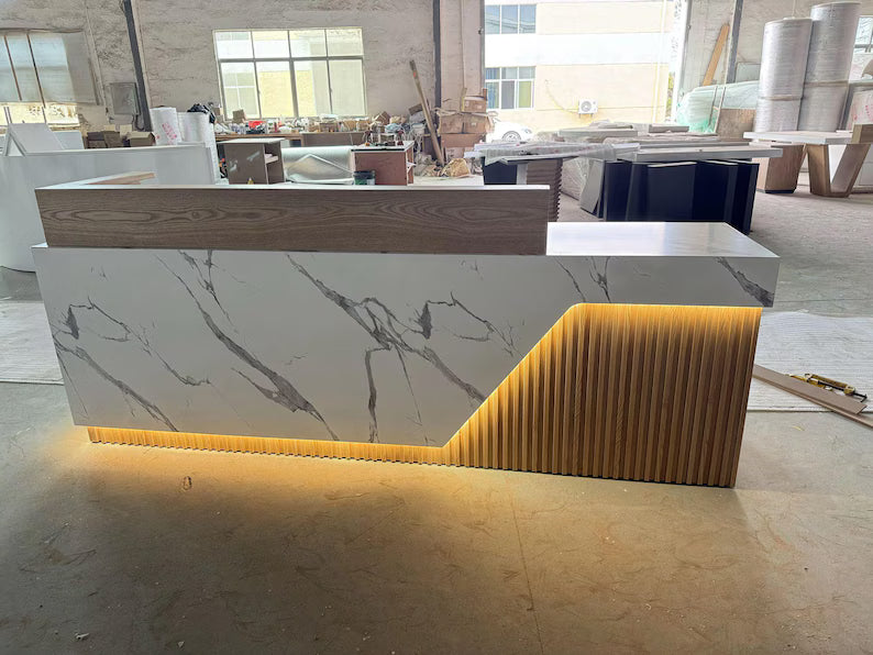 ZheeMarble Aura Reception Desk
